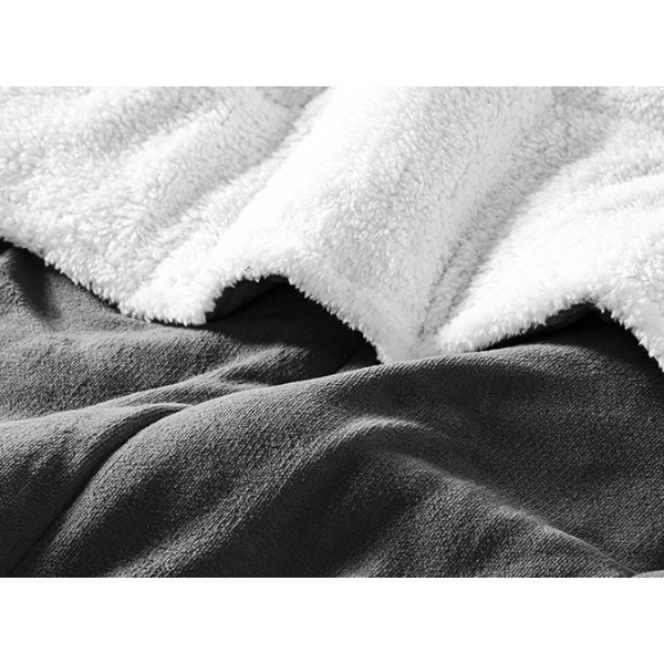 Plumon Coral Sherpa AF Liso Gris 2PL - Imagen 3